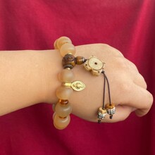 文玩羊角佛珠手串油性全透男女手链饰品文玩现货批发