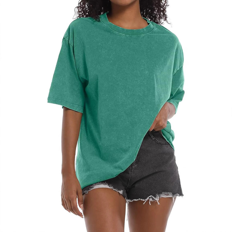 Street-Style Versatile English Round-Neck Short-Sleeve Summer New Trendy T-Shirt Custom Vintage Washed T-Shirt for Men and Women Street-Style Versatile English Round-Neck Short-Sleeve Summer New Trendy T-Shirt Custom Vintage Washed T-Shirt for Men and Women