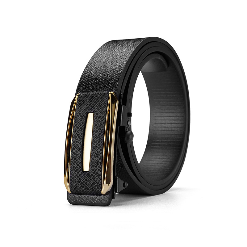 Fabricante de cinturón casual para hombres, venta directa de letras sin dientes, ropa interior automática, patrón de palma de moda, negocios simples