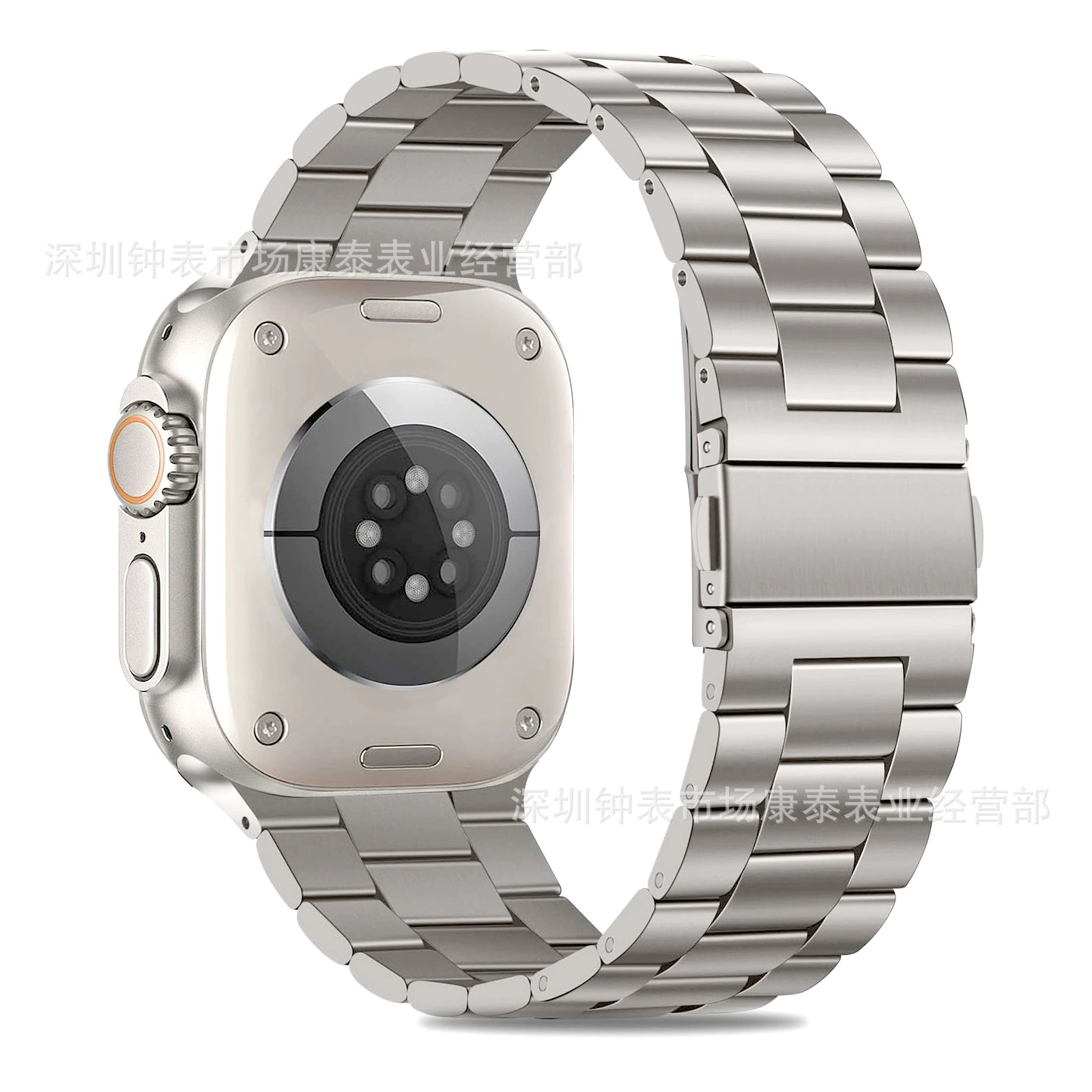 Титановый ремешок для часов, подходящий для Apple Watch Ultra, цельно титановый ремешок с тремя бусинами, ремешок для iWatch