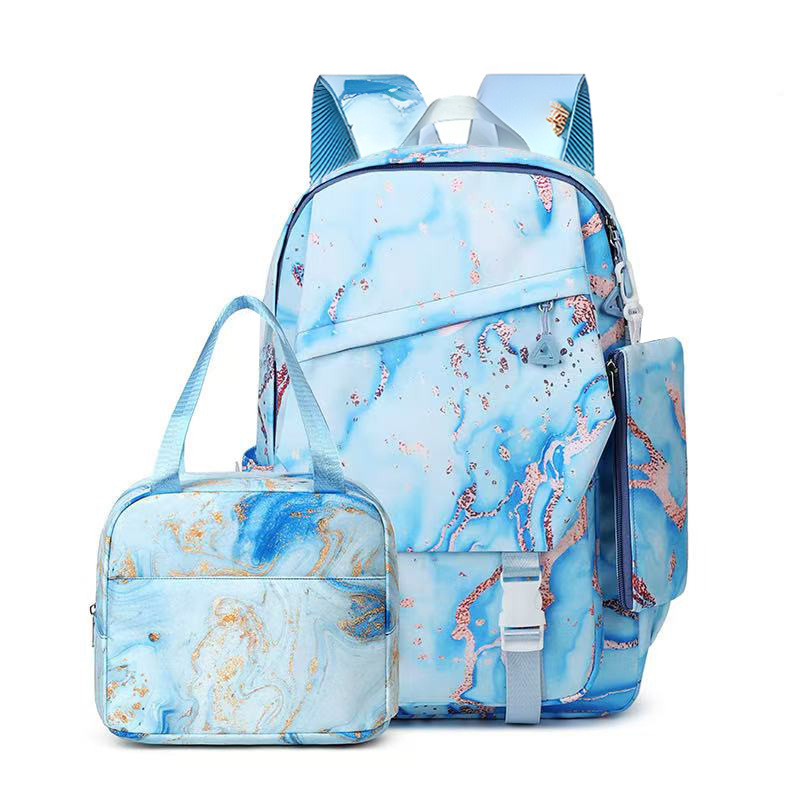 Mochila escolar para estudiantes al por mayor transfronteriza de gran capacidad mochila para niños impresión ocio mochila al aire libre bolsa de almuerzo bolsa de lápices