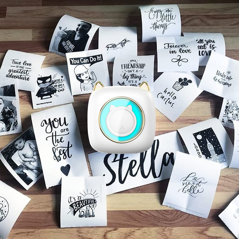 Nuevo C23 siete colores atmósfera respiración luz lámpara de escritorio mini portátil inalámbrico pregunta incorrecta impresora térmica de fotos