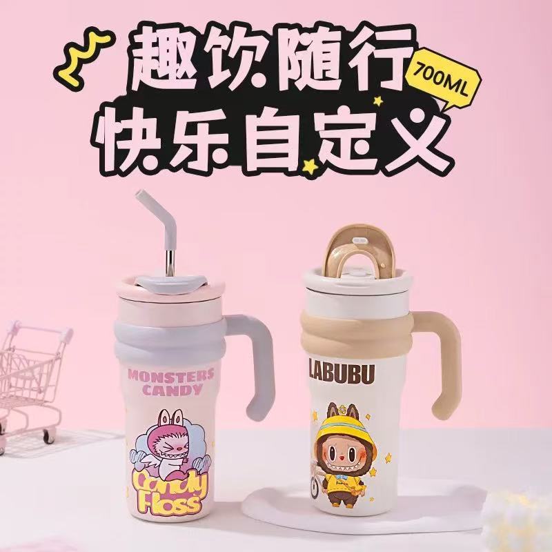 拉布布巨无霸保温杯男女美式冰霸杯大容量保冷家用办公吸管水杯|undefined