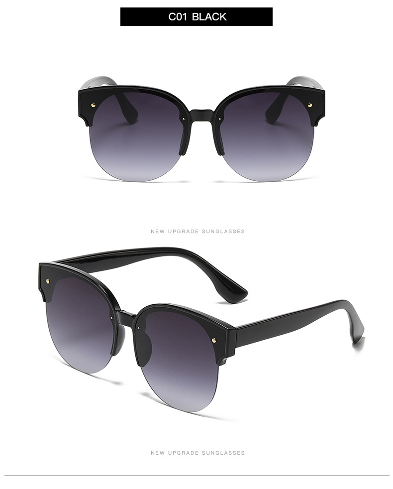 Round Frame Glasses Style Outdoor Occasion Fashion Gradient Color PC UV400 Protection Round Frame Half Frame Women's Sunglasses