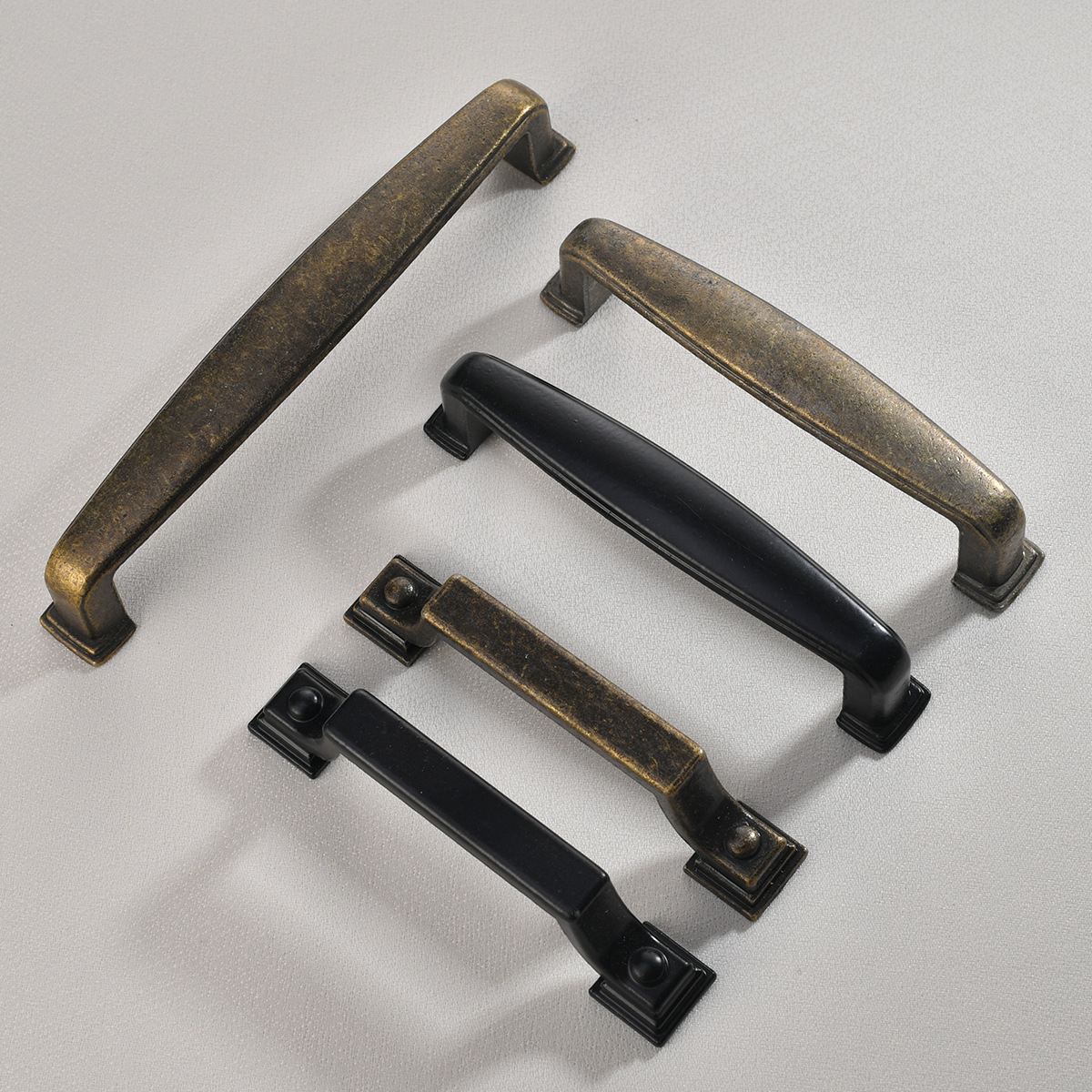 Jingmao Hardware New Chinese Style Two Styles Fixed Antique Zinc Alloy Drawer Cabinet Wardrobe Door Pull Hardware Accessories