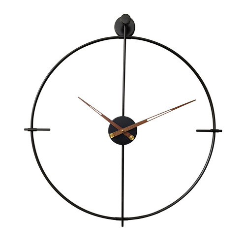 Nordic INS minimalist creative wall clock Spanish-style iron and metal wall clock for restaurant and bedroom single ring clock