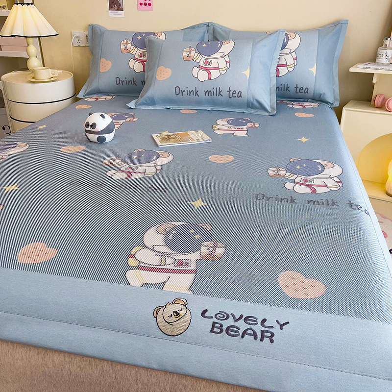 Cómoda estera de seda de hielo de verano, sábanas, estera, lavable a máquina, dormitorio de estudiantes, estera de paja de verano individual, cama doméstica, estera de ratán