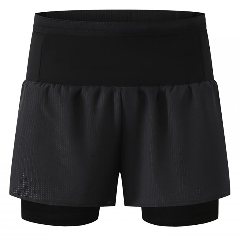 Running Shorts Men's Professional Marathon Sports Waist Bag Kangaroo Pants Lined Three-Quarter Pants Can Hold Mobile Phones