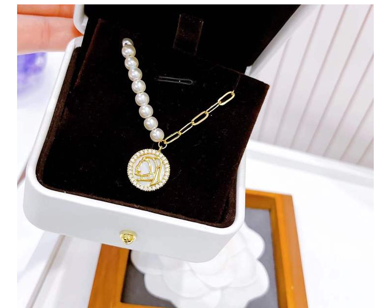 1 Piece Simple Style Geometric Artificial Pearl Patchwork Plating Womenu0027S Pendant Necklace