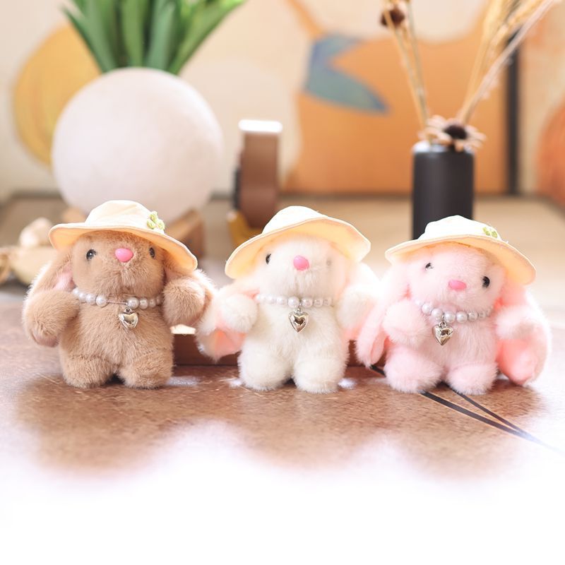 インターネット有名人かわいいかわいい帽子バニーペンダントぬいぐるみ人形バッグペンダントキーホルダー布人形人形|undefined
