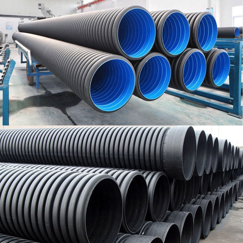 厂家直销钢带增强螺旋波纹管HDPE双壁波纹排水管A型中空壁B型克拉