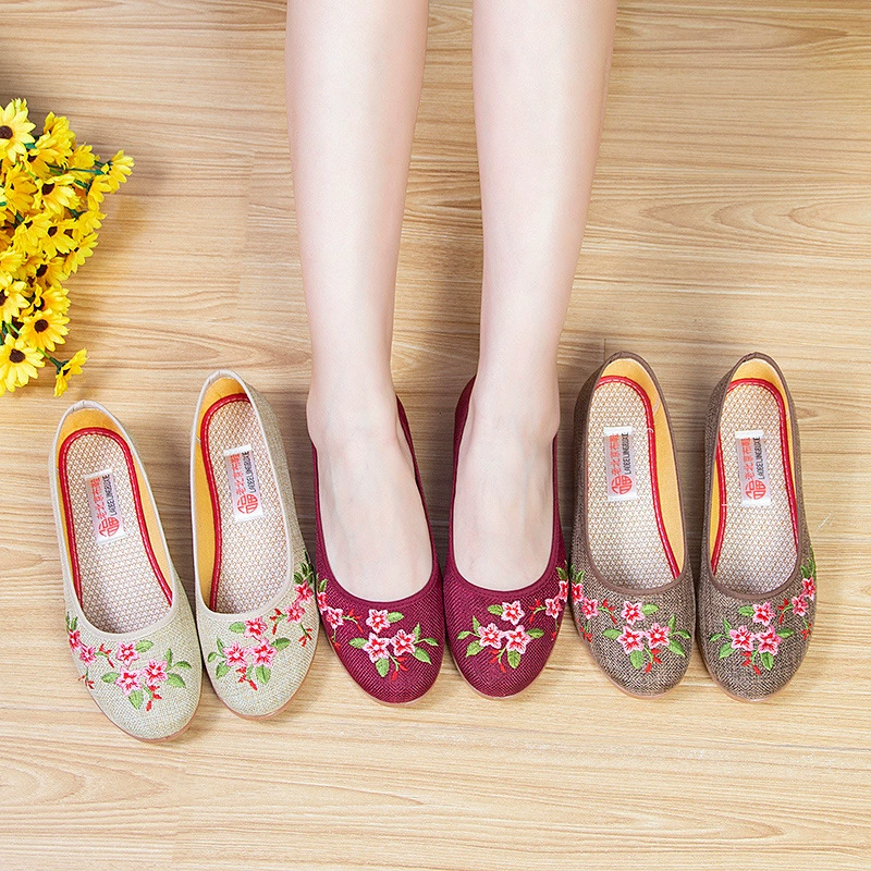 Slip-ons, footwear, fashionable Hanfu, shoes for mother, for middle age, wholesale