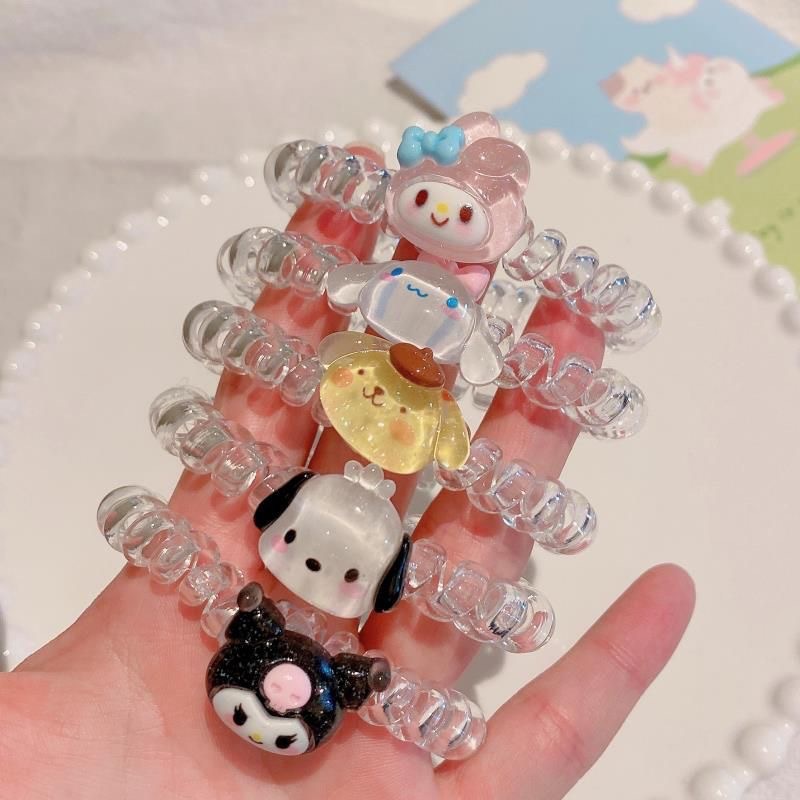Sanrio pulsera de dibujos animados línea telefónica pequeña correa de goma para enviar a una amiga para enviar a un novio cuerda de cabeza de doble propósito mujer encantadora corazón de una niña