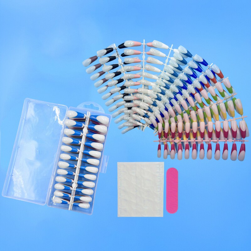 Factory 240 Gel Nail Art Tips Full Cover Almond Style Coffin Press-On Nails Stiletto Pattern Long Ballet Factory 240 Gel Nail Art Tips Full Cover Almond Style Coffin Press-On Nails Stiletto Pattern Long Ballet