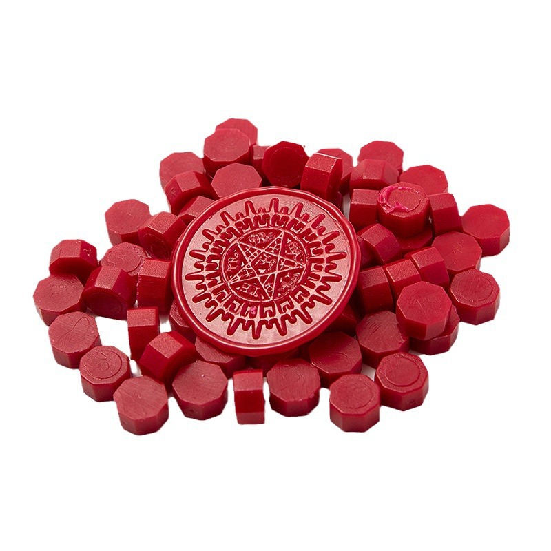 Cera de pintura al fuego, juego completo de sellos de pintura al fuego, octogonal, transparente, colorido, bolsa de colores mezclados, cera, venta al por mayor barata