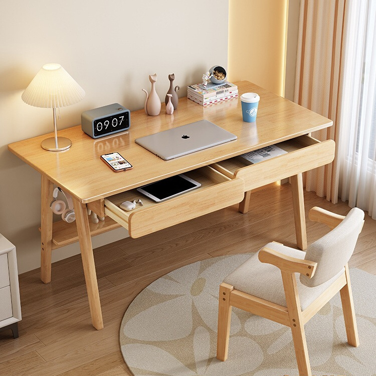 Nordic Desk Home Simple Desktop Computer Table Bedroom Solid Wood Core Primary and Secondary School Students Writing Study Table Office Desk