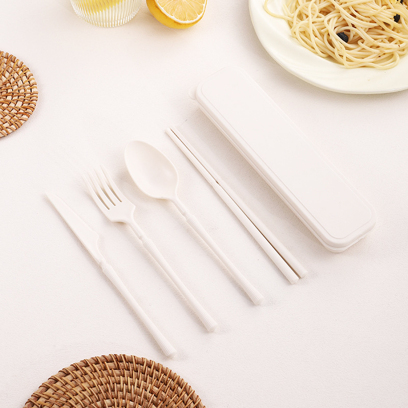 プラスチック家庭用食器袋卸売ポータブルPPナイフ、フォーク、スプーン、箸4点セット子供と学生のためのコンプリートセットAmazon|undefined
