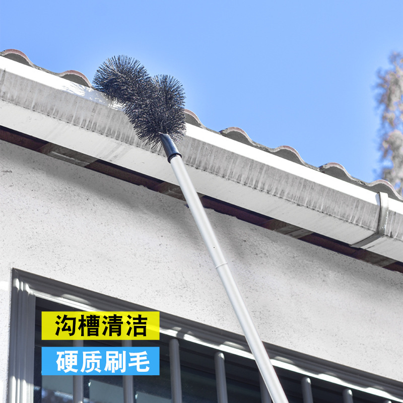 Groove cleaning brush eaves gutter gutter cleaning brush spider web artifact cleaning roof dust removal dust cleaning household duster