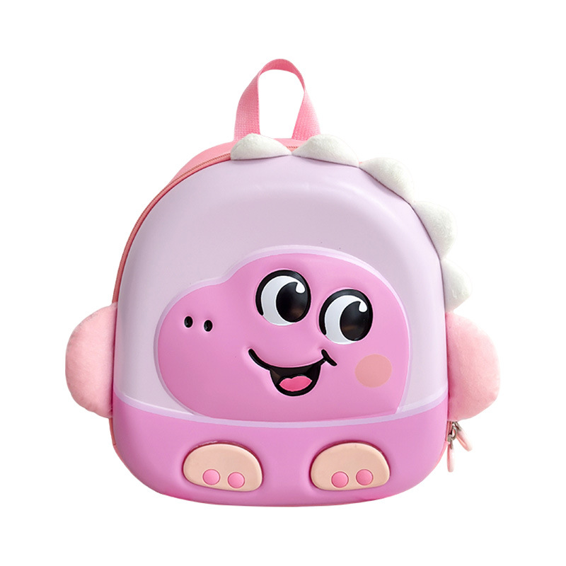 Caricatura lindos dinosaurios niños bolsas de pecho de cáscara de huevo ligera, mochila para niños y niñas, jardín de infantes, mochila para bebés
