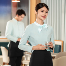中式服务员工作服长袖女秋冬装茶楼西餐厅餐饮火锅店饭酒店工作服