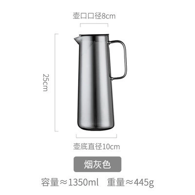 Glass capacious teapot, set for home use, iced tea