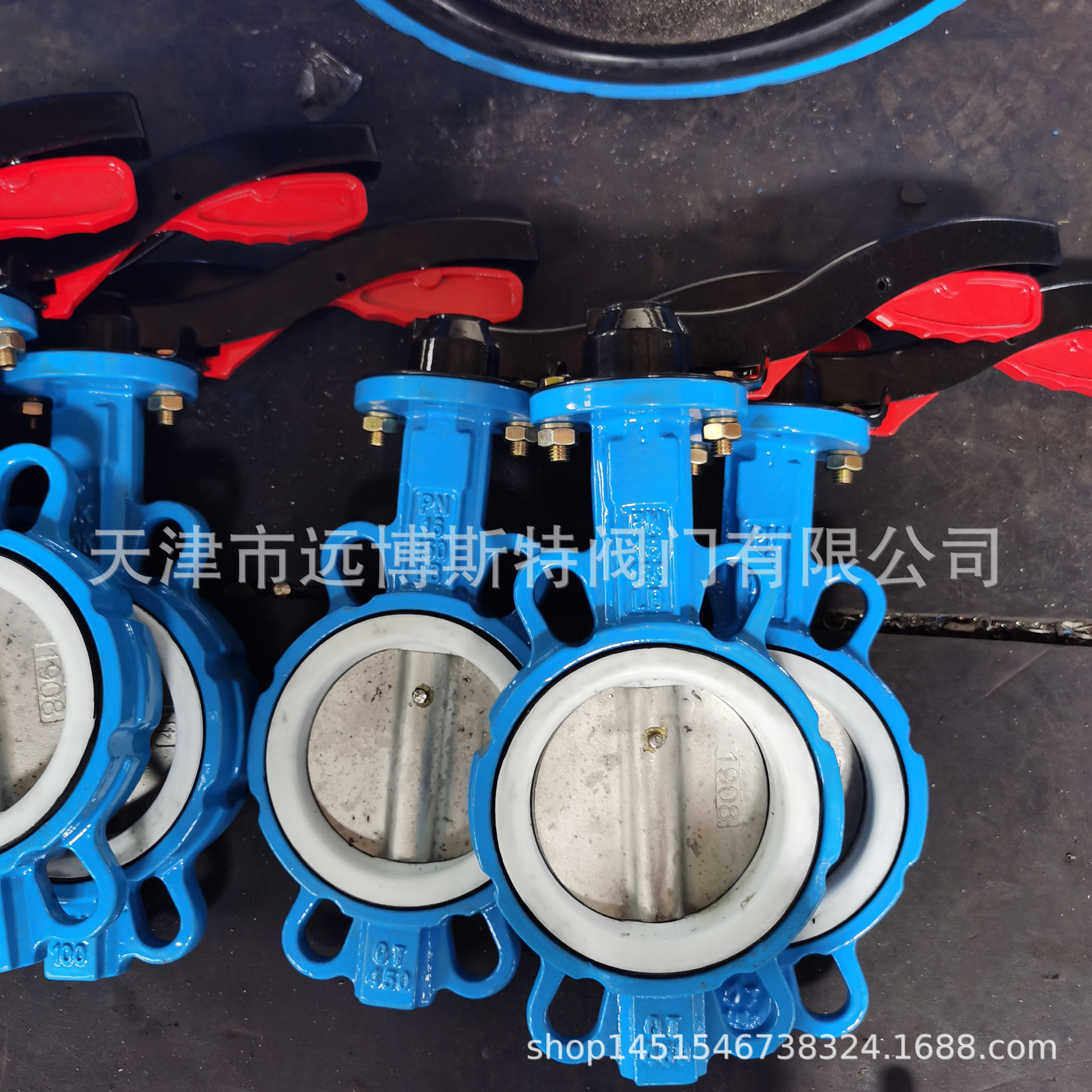 铝手柄对夹蝶阀D71FP-16Q手动四氟304阀门，广泛用于石油 化工