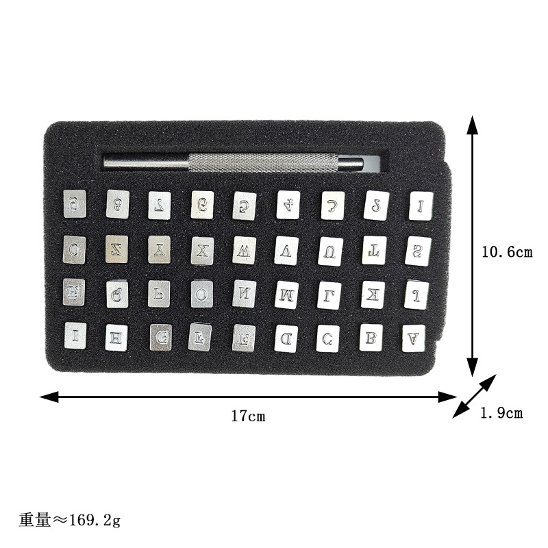 Cuero impresión Punch cuero inglés carta Punch 36 unids sello digital artesanía cuero talla herramienta