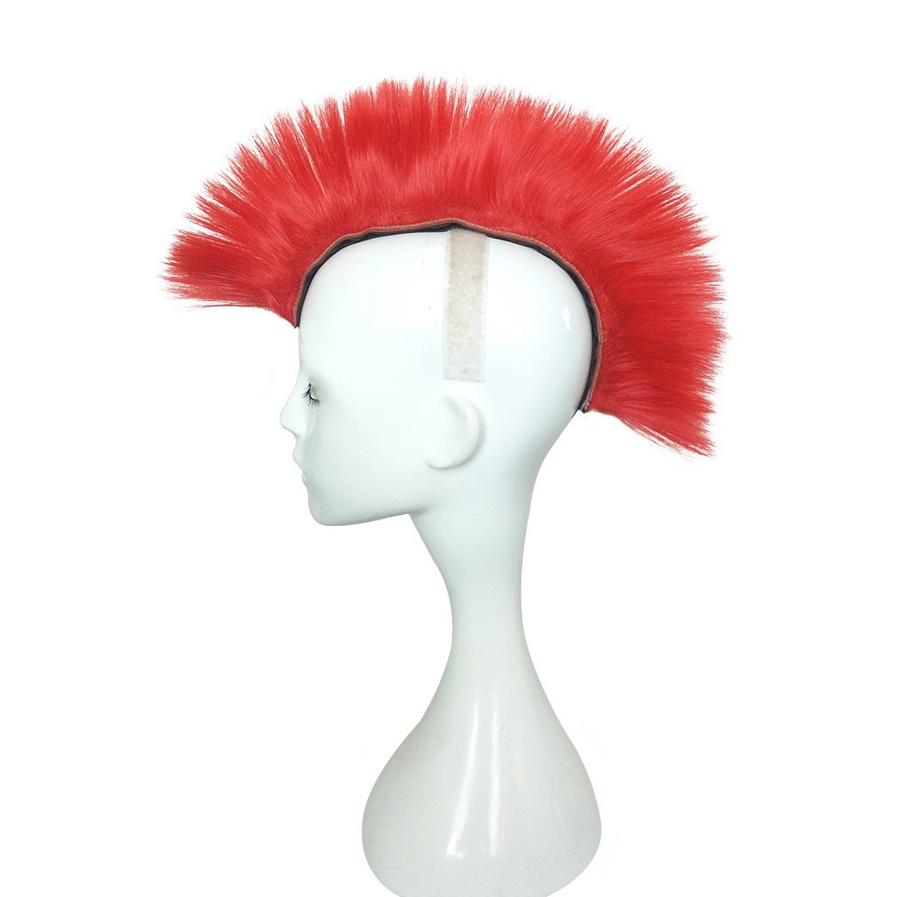 Fábrica al por mayor accesorios de casco de motocicleta fresco Moxi secado pelo corona de pollo velcro peluca suministro transfronterizo casco de pollo