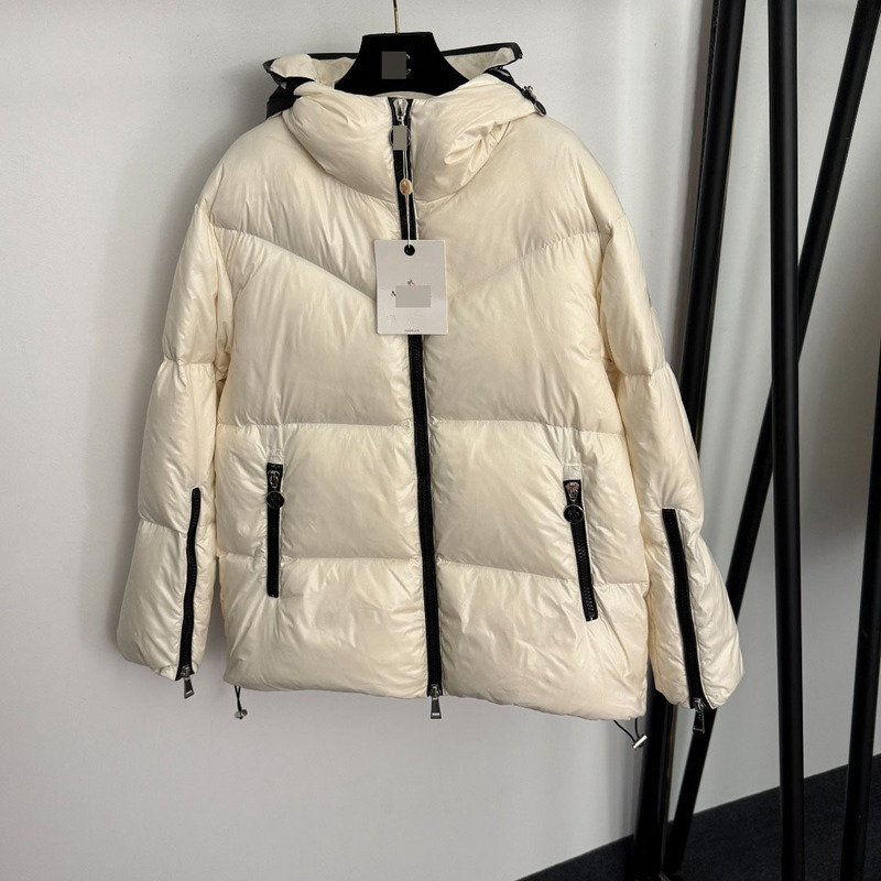 Shenzhen Nanyou High-End Cross-Border Zipper Double Pocket Long-Sleeve Logo Printed Hooded down Jacket