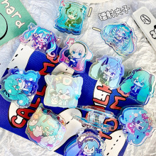 初音未来亚克力夹子卡通高颜值pp夹桌面试卷夹塑料长尾夹屁屁夹