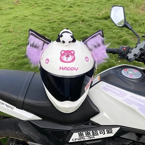 Helmet Decoration Motorcycle Electric Car Purple Black Heavy Industry Handmade Beast Ear Detachable Universal Creative Cool Versatile