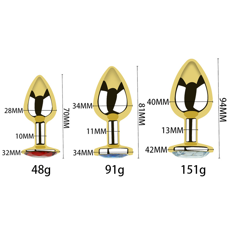 Traje de oro de acero inoxidable corte trasero pequeño anal plug back corte embolia Comercio exterior suministros para adultos productos del sexo