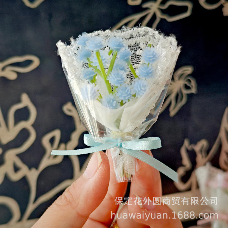 迷你仿真满天星小花束手捧花戴露贝儿娃娃DIY装饰镶钻饰品配件|undefined
