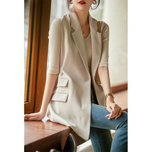 文艺感小西装马甲2023春秋新款女装外套通勤时尚长款马夹外套