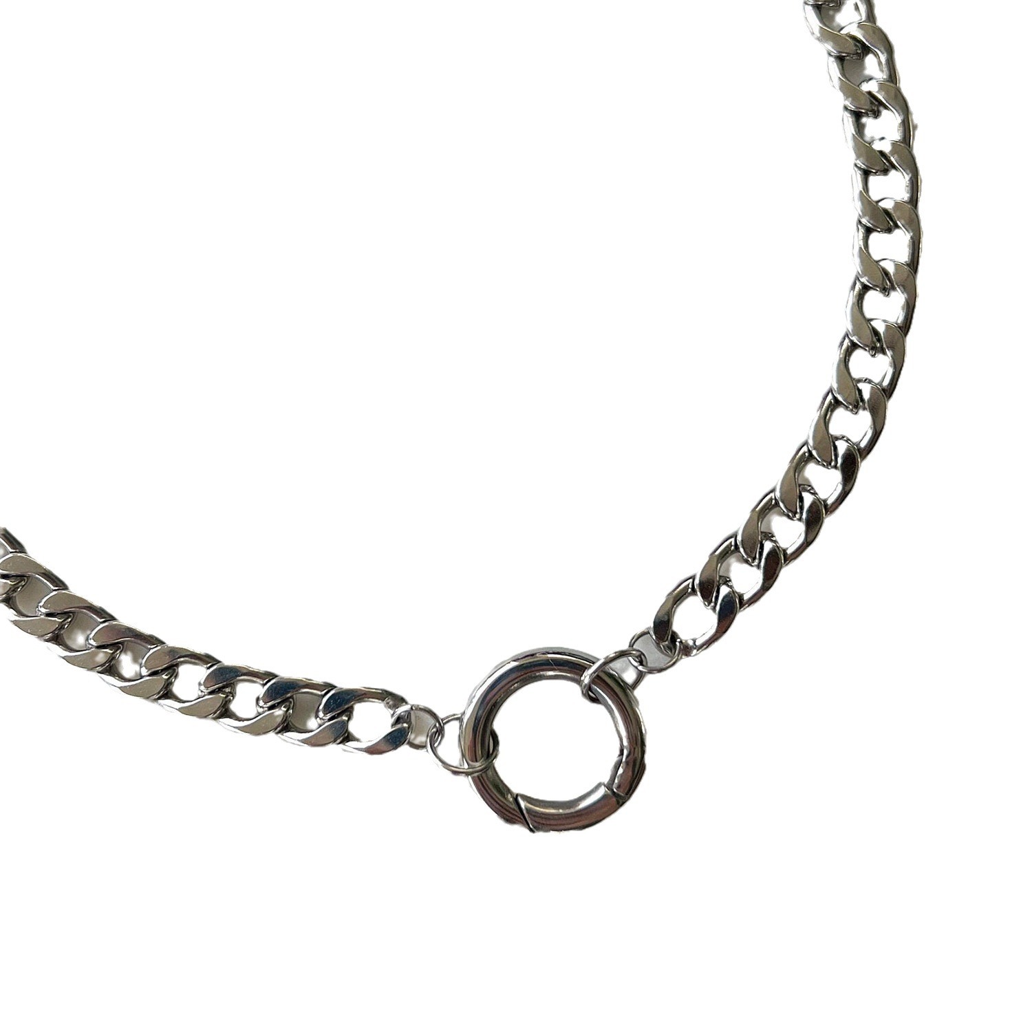 Collier cercle réglable en acier inoxydable doré pour femme_voghion.com