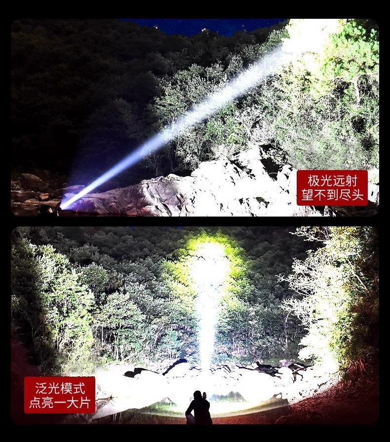 New Flashlight with Strong Light, Rechargeable, Outdoor, Ultra-Bright, Long-Range, Small, Mini, Portable, Durable, Mixed Led Light