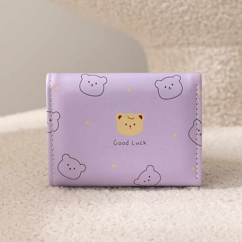 Cartera coreana para damas, billetera corta para chicas, estudiantes de moda, bolsos de cambio de dibujos animados al por mayor, billetera para mujeres