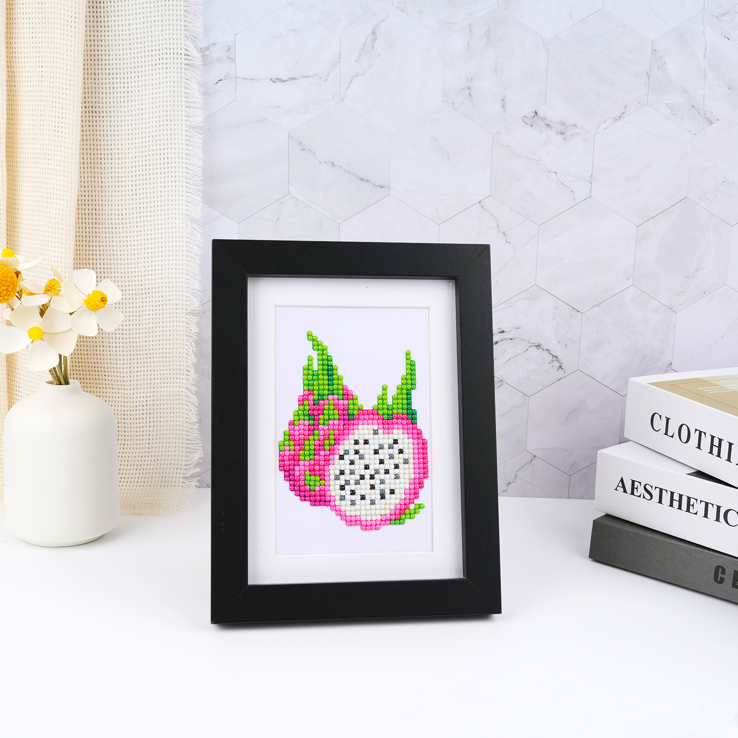 Diamante 5D transfronterizo DIY5 * 7 pulgadas sin marco creativo frutas exóticas manzanas piña estación independiente venta caliente