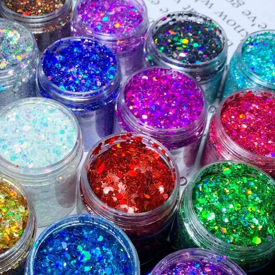 韩版炫彩亮片超高闪亮装饰高级镭射闪粉DIY滴胶美甲手工材料