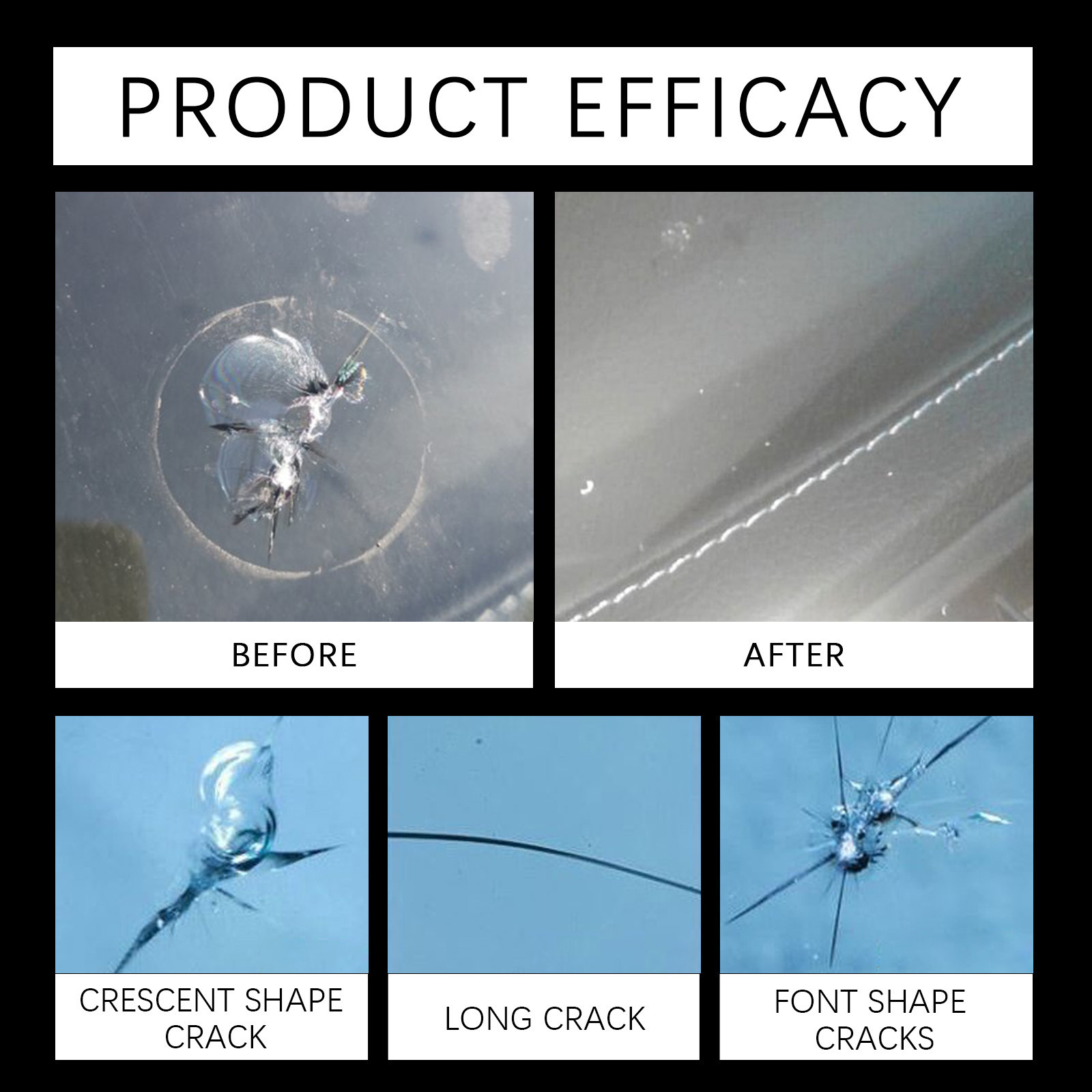 Cross-Border Homonth Car Glass Care Solution Car Windshield Nano Repair Fluid for Clear Visibility