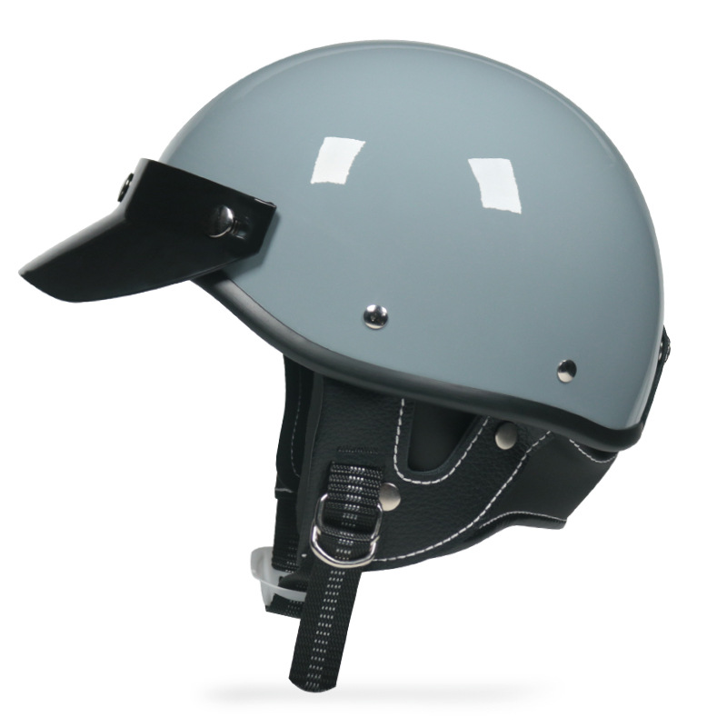 Casco de bicicleta eléctrica para hombre y mujer, medio casco retro, estilo japonés de verano, casco transpirable de capitán con púas, moderno para parejas.