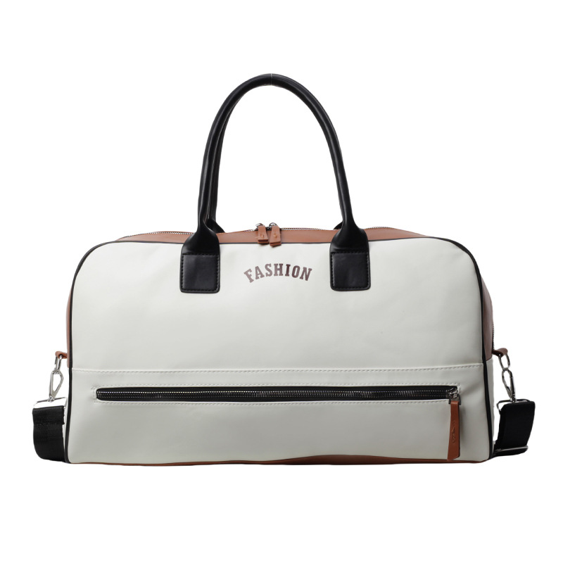 Nuevo paquete de viaje de textura PU, gran capacidad de separación seca y húmeda, bolsa deportiva, bolso de moda de color contraste, bolso de mochila