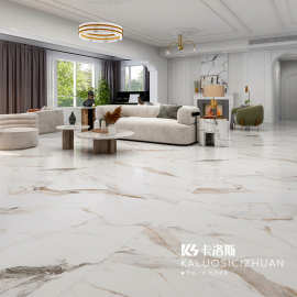 GPW5现代轻奢大理石瓷砖卡拉拉金600x1200客厅地砖柔光卫生间厨房
