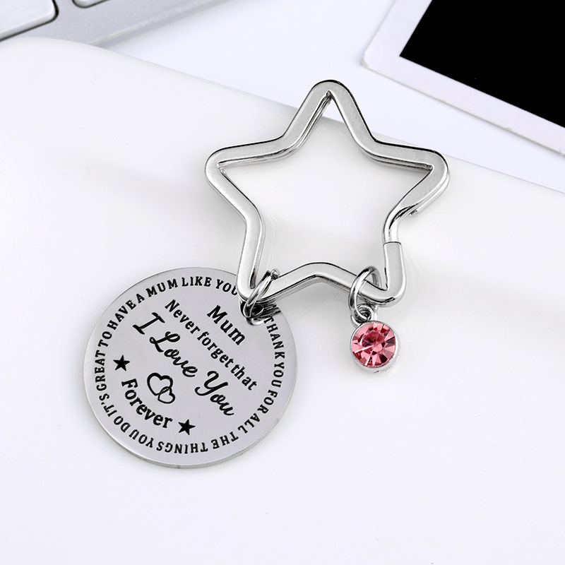 Mama Letter Metal Titanium Steel Mother's Day Women's Bag Pendant Keychain display picture 5