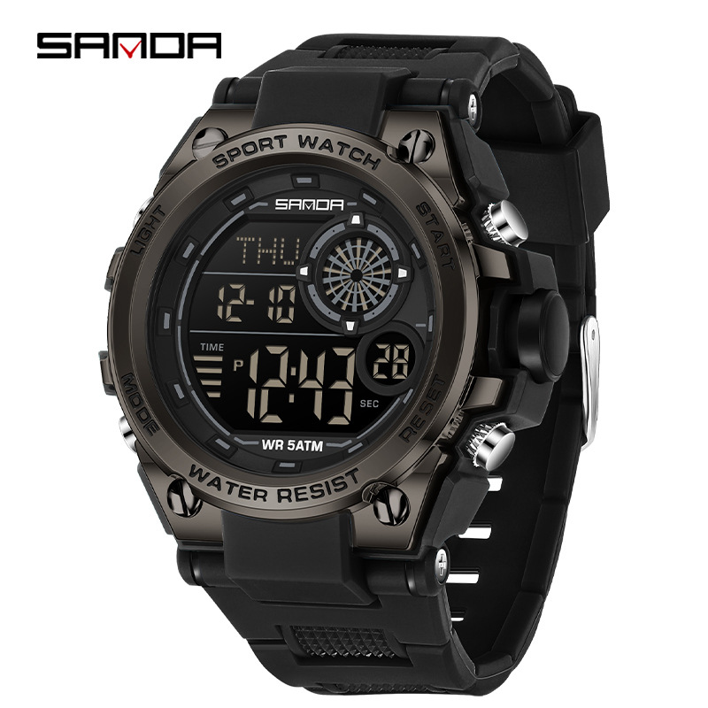 SANDA 6255 reloj estudiante multifunción cronógrafo deportivo reloj de pantalla digital electrónica impermeable de moda