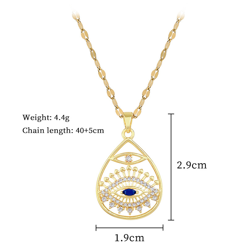 Damen Goldhalskette Mit Diamanten Und Wassertropfen Anhänger_voghion.com