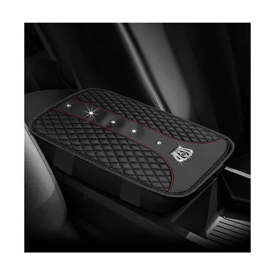 Car armrest box cushion, crown Armrest box pad - black