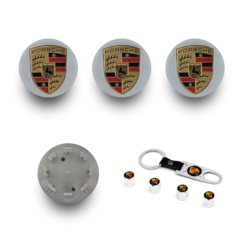Suitable for Porsche Original Wheel Hub Caps, Center Caps of All Series 76Mm65Mm Elegant Black Bright Silver Matte Silver Gray Color Label