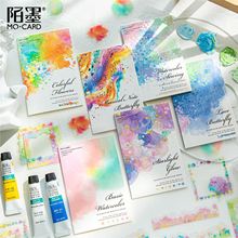 霁旅陌墨 PET白墨贴纸包 水彩蒙太奇系列 水彩晕染风手帐装饰贴纸