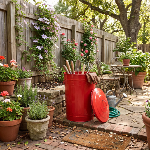 Custom-made metal trash cans with lids, outdoor 48L large-capacity metal trash bins, galvanized metal trash storage containers Custom-made metal trash cans with lids, outdoor 48L large-capacity metal trash bins, galvanized metal trash storage containers